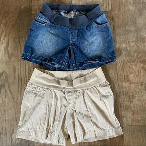 Maternity shorts Denim and Kahki 2 pair
